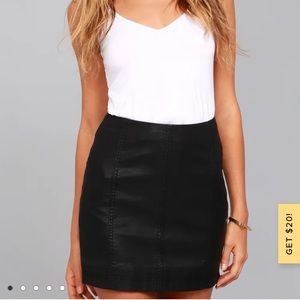 Free People Vegan Leather Modern Femme Mini Skirt